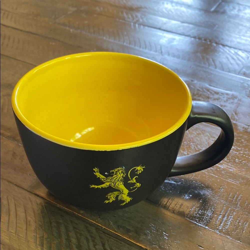 Black and Yellow Lion Emblem Mug